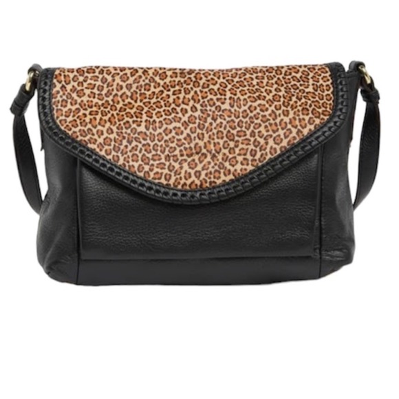 Aimee Kestenberg Genuine Fur Leather Crossbody Bag | Leopard - Picture 1 of 10